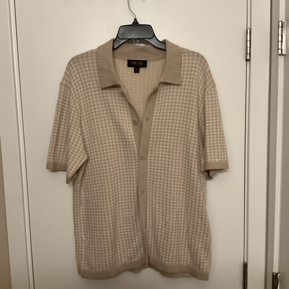 Truth Beige Houndstooth Polo Shirt